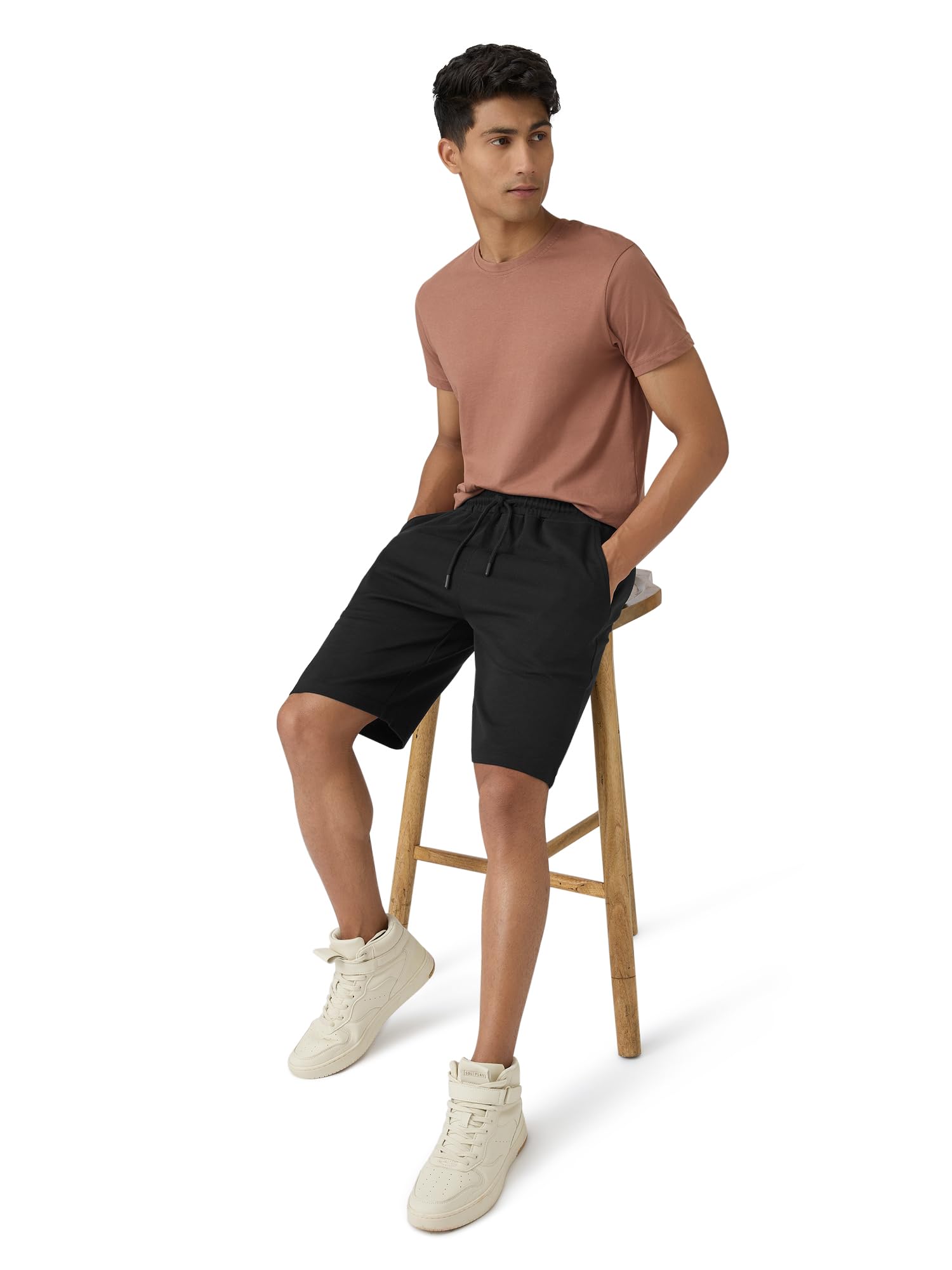 XYXX Men Cotton Rich Shorts, Regular Fit, Solid, Pack of 1, XYSHT12XL, Pitch Black, XL