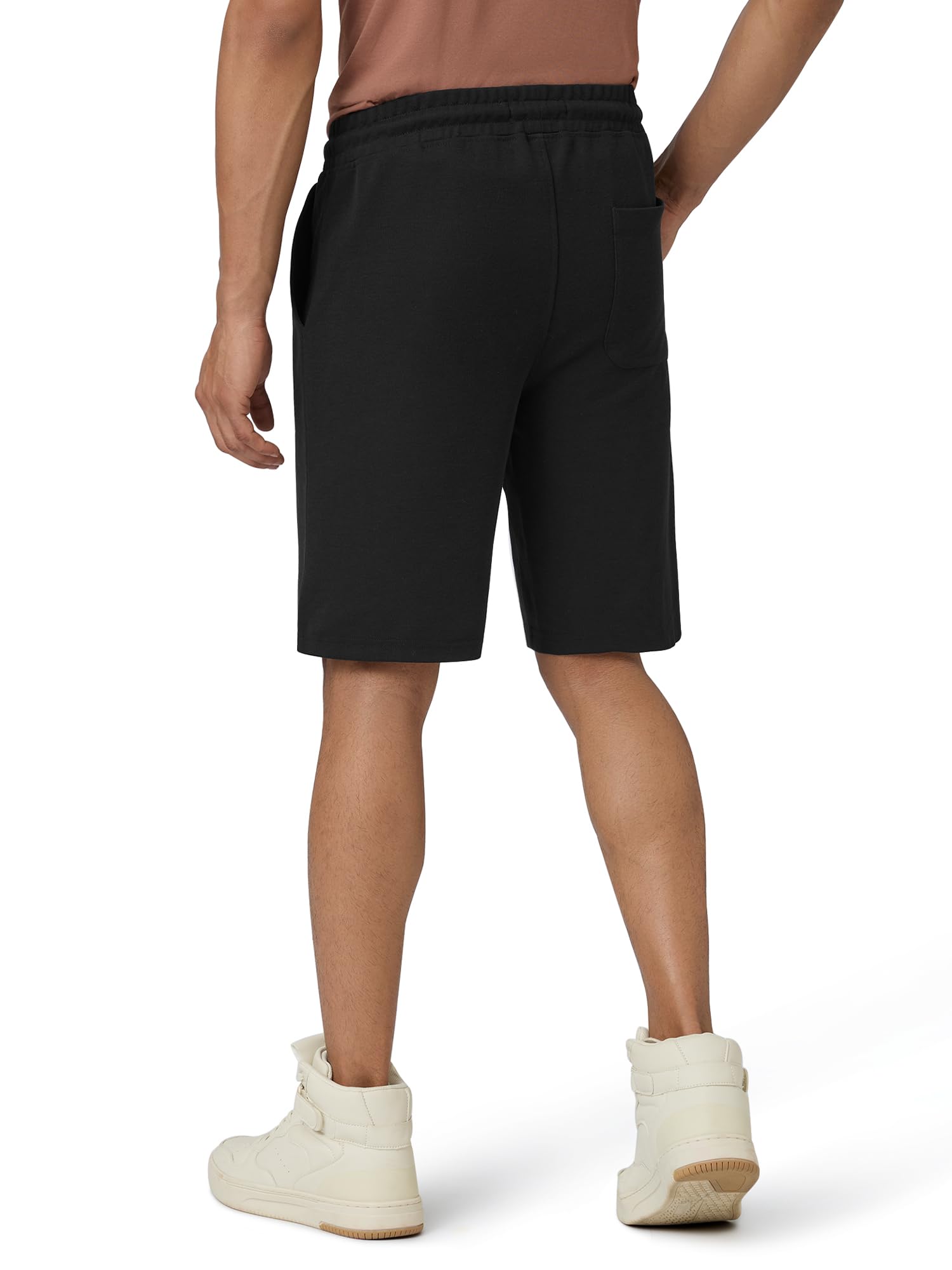 XYXX Men Cotton Rich Shorts, Regular Fit, Solid, Pack of 1, XYSHT12XL, Pitch Black, XL