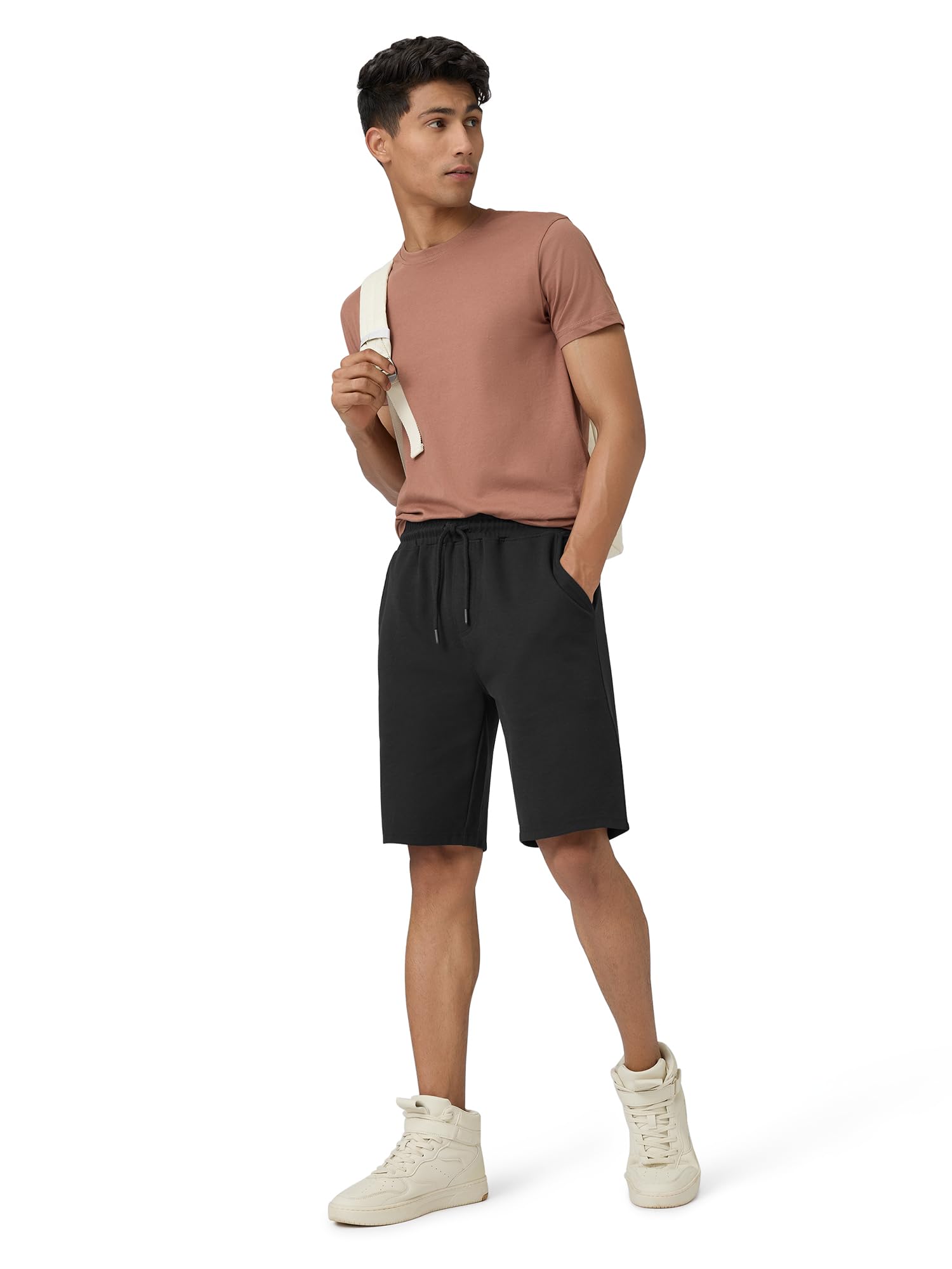 XYXX Men Cotton Rich Shorts, Regular Fit, Solid, Pack of 1, XYSHT12XL, Pitch Black, XL